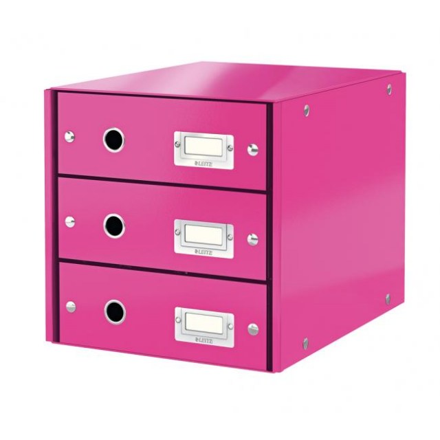 Zásuvkový box Leitz Click & Store 3 zásuvky metalická ružová_1