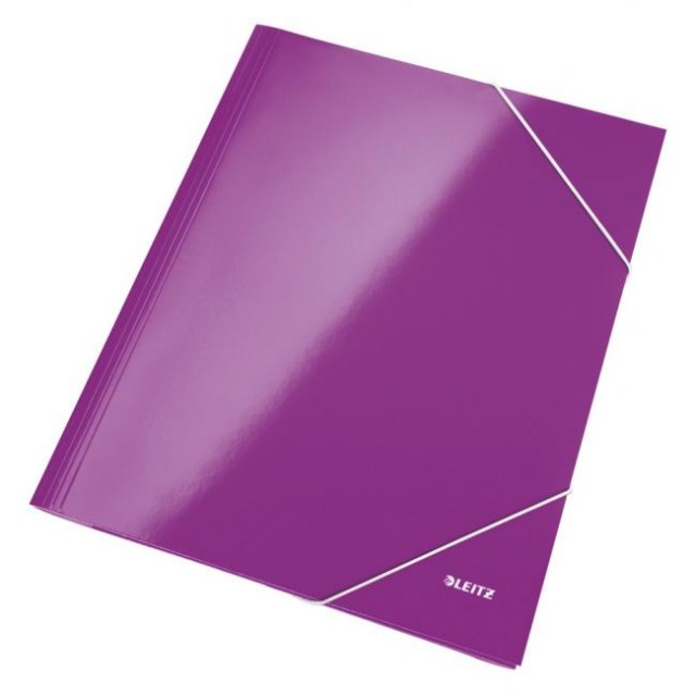 Kartónový obal lesklý s gumičkou Leitz WOW purpurový_1