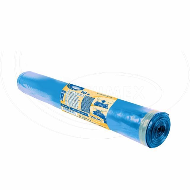 Vrece na odpadky (LDPE) zaťahovacie modré 70 x 100 cm 120L [10 ks]_2