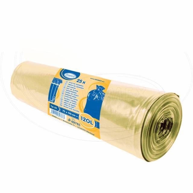 Vrece na odpadky (LDPE) žlté 70 x 110 cm 120L [25 ks]_2