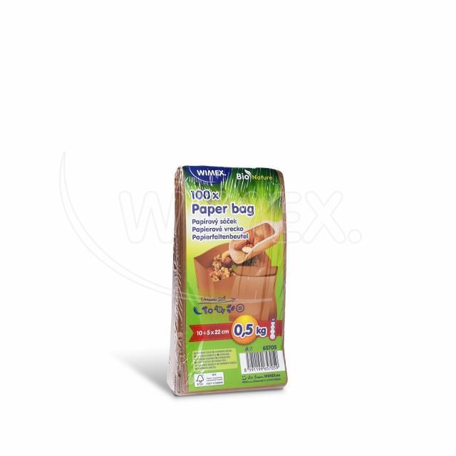 Papierové vrecko (FSC Mix) s bočným skladom hnedé 10+5 x 22 cm 0,5kg [100 ks]_2
