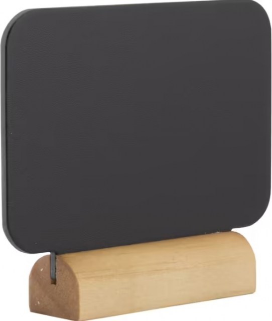 Securit set 4 stolných popisovacích tabulí veľkosti mini s dreveným stojančekom_1
