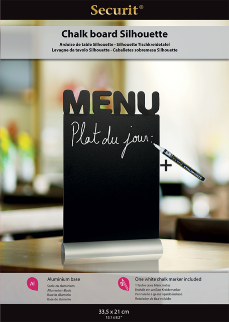 Stolná popisovacia tabuľa s hliníkovým stojančekom a 1 popisovačom, MENU_2
