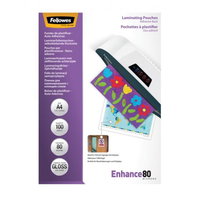 Laminovacie fólie Fellowes A4 80 mic. adhezívne_1