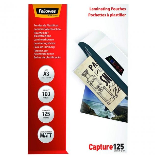 Laminovacie fólie Fellowes 303x426 A3 125mic matné_1