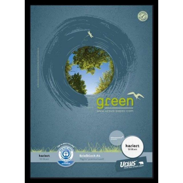 Blok poznámkový Format Werk Ursus Green A4 50 listov štvorčekový_1