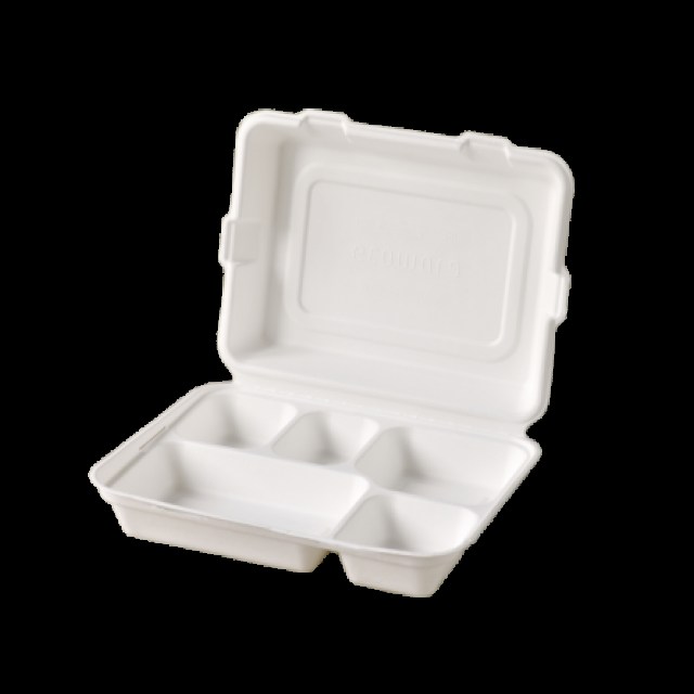 Menubox 5-dielny z cukrovej trstiny 600ml [50 ks] - 279 x 229 mm - DOPREDAJ_1