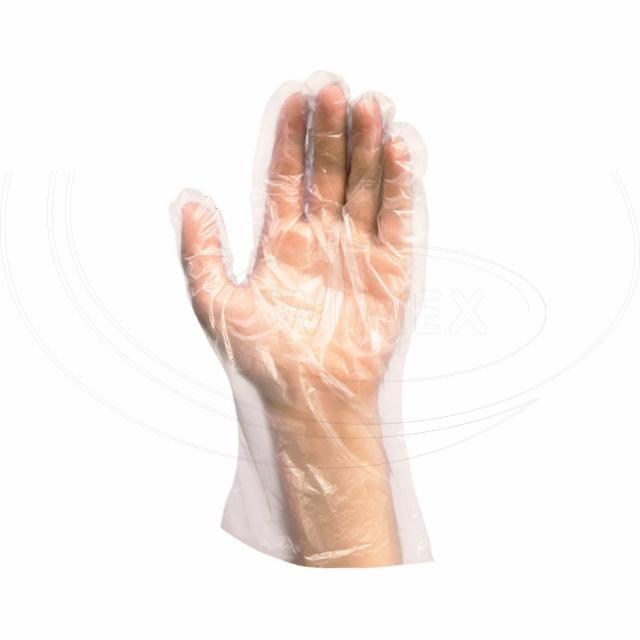 Rukavica (HDPE) jednorázová transparentná L v bloku [100 ks]_4