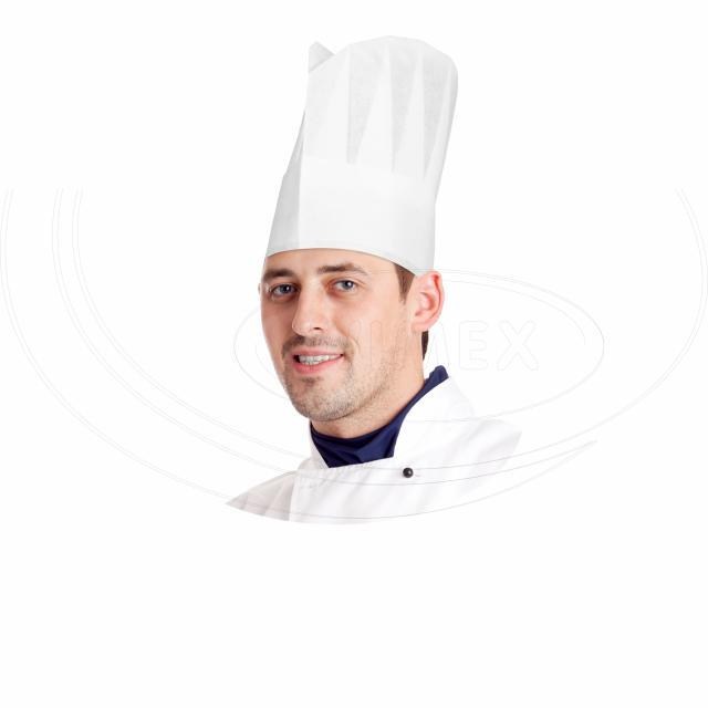 Kuchárska čiapka (PAP) biela 23cm [10 ks]_3