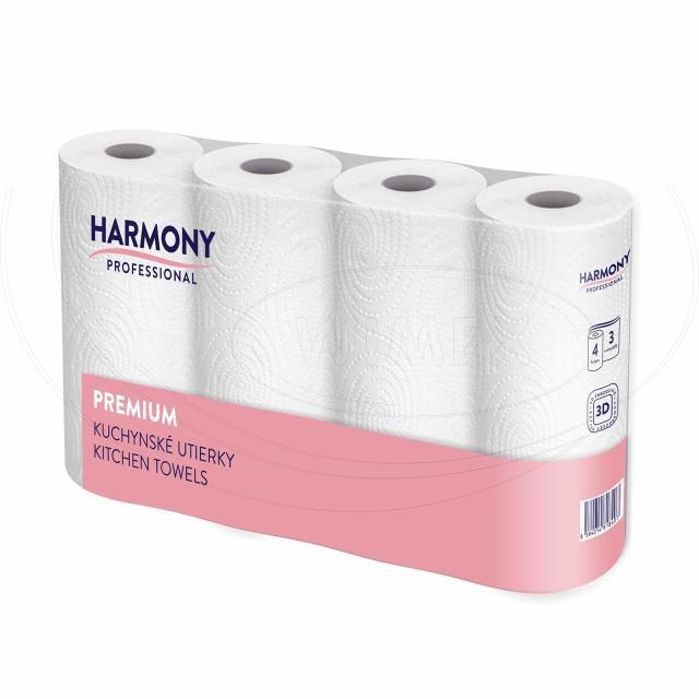 Kuchynská utierka (Tissue) Harmony Professional 3vrstvá 50-útržkov [4 ks]_5