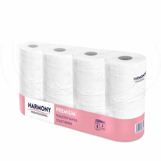 Toaletný papier (Tissue) Harmony Professional 3vrstvý biely 250 útržkov [8 ks]_5