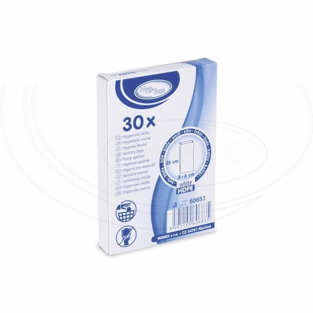 Hygienické vrecko (HDPE) biele 8+6 x 25 cm [30 ks]_2