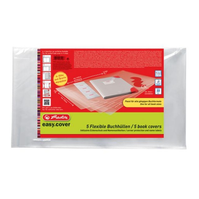 Obal na zošit Herlitz easy cover prispôsobivý 5 ks v balení, sáčok_1