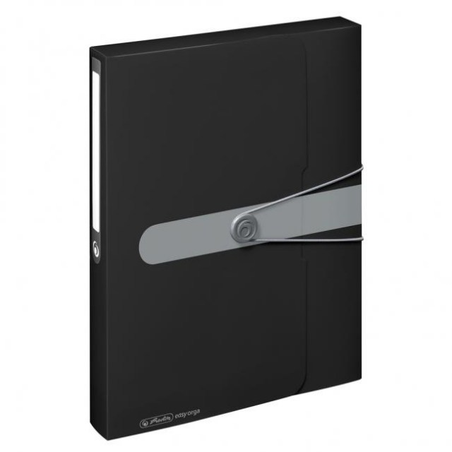 Plastový box s gumičkou Herlitz Easy Orga A4 PP čierny_1