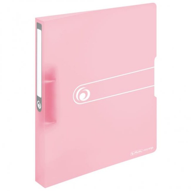 Zakladač 2-krúžkový Herlitz PP 2,5cm transparentný rose_1