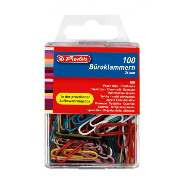 Spisové spony Herlitz 26mm 100ks farebné_1