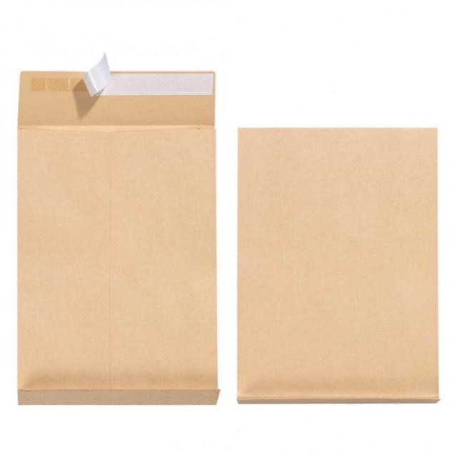 Taška B4 Herlitz s X dnom a odtrhávacou páskou 250 x 353 mm 130g hnedá 5ks_1