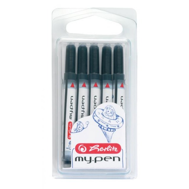 Bombičky do pera Herlitz my.pen 5 ks modré na blistri_1