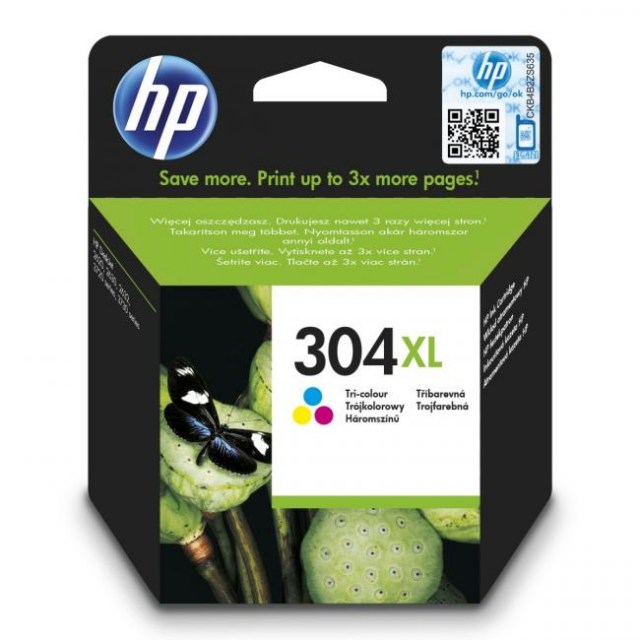 Atramentová náplň HP N9K07AE HP 304XL color XL (300 str.) pre DeskJet 2620/2630/3750/3760/