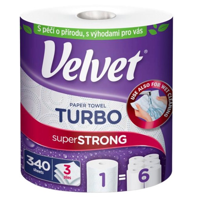 Kuchynské utierky 3-vrstvové Velvet Turbo 1ks, 75,82m_1
