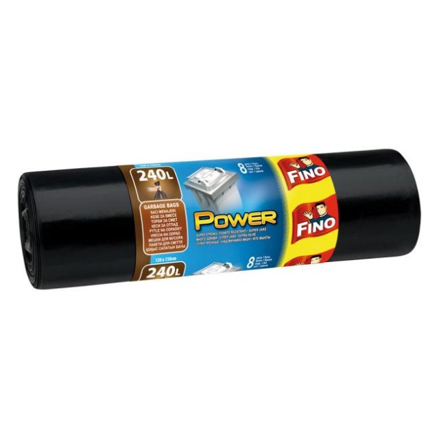 Vrecia zaväzovacie FINO Power 240 l, 45 mic., 120 x 150 cm, čierne (8 ks)_1