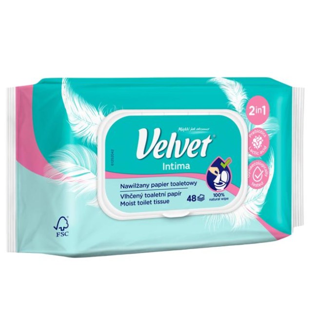 Vlhčený toaletný papier Velvet Intima 48ks_1