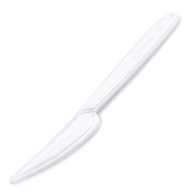Nože plastové znovu použiteľné biele 18,5 cm (50 ks)_1