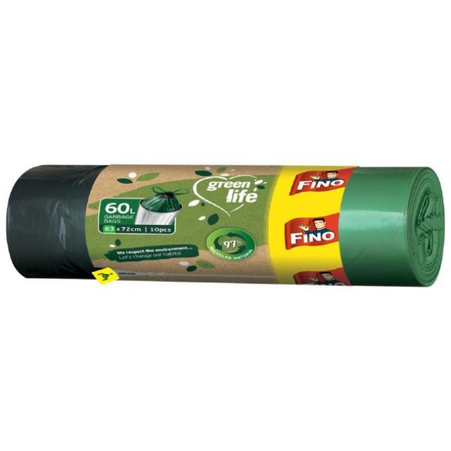 Vrecia zaťahovacie FINO Green Life  Easy 60 l, 27 mic., 63 x 72 cm (10 ks)_1