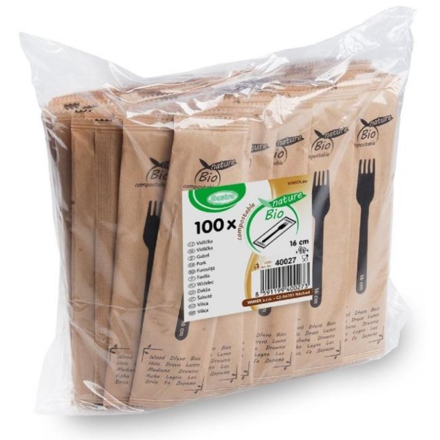 Vidlička drevená 16 cm jednotlivo balená (100 ks)_1