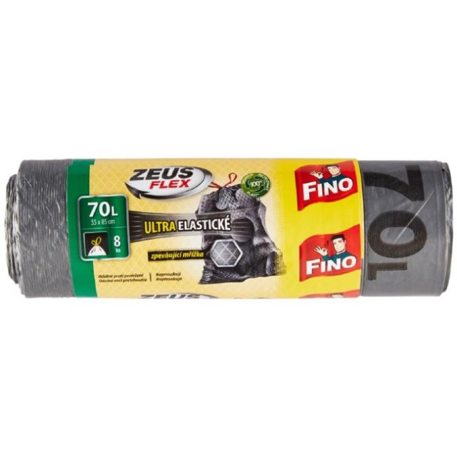 Vrecia zaťahovacie FINO Zeus FLEX 70 l, 35 mic., 55 x 85 cm, strieborné (8 ks)_1