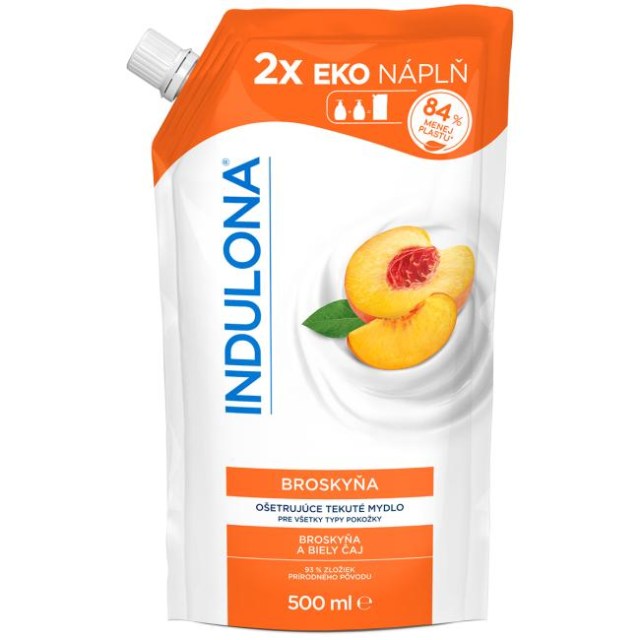 Tekuté mydlo INDULONA náhradná náplň 500 ml Broskyňa_1