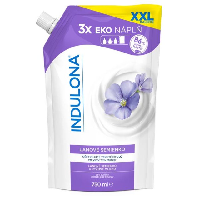 Tekuté mydlo INDULONA náhradná náplň 750 ml Ľanové semienko_1