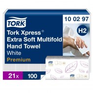 Papierové utierky skladané ZZ 2-vrstv. TORK Xpress Multifold extra jemné H2 (21 bal.)_1