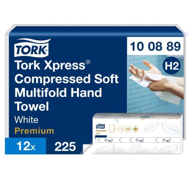 Papierové utierky skladané ZZ 2-vrstv. TORK Xpress Multifold jemné H2 (12 bal. x 225 útrž.
