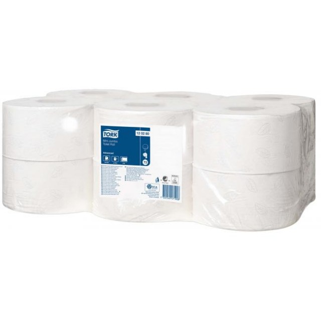 Toaletný papier 2-vrstv. TORK Mini Jumbo 18,8 cm, návin 170 m, biely T2 (12 ks)_1