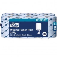 Papierové utierky v rolke so stred. odvíjaním 2-vrstv. TORK Plus modré M2, návin 157,5 m (