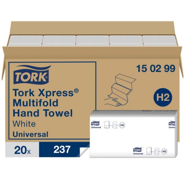 Papierové utierky skladané ZZ 2-vrstv. TORK Xpress Multifold univerzal H2 (20 bal.)_1
