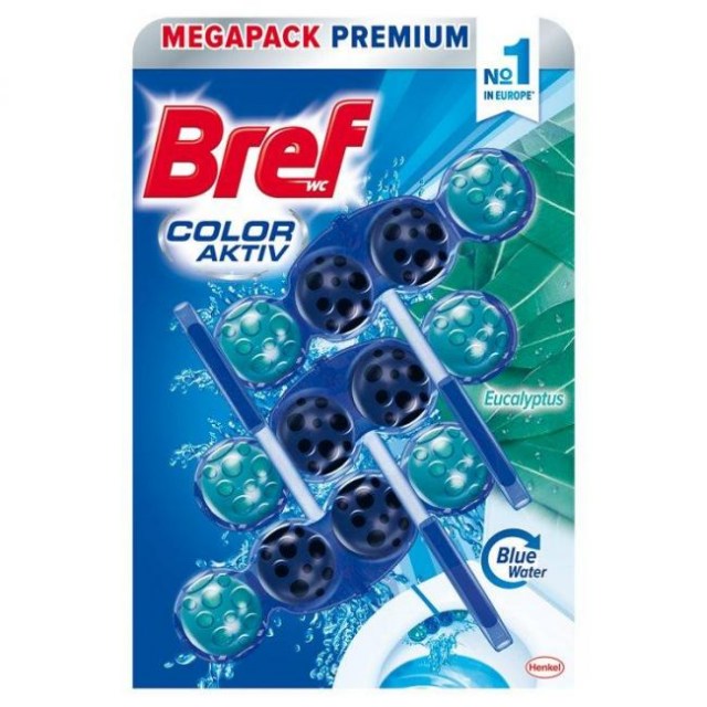 Bref Color Aktiv WC závesný blok tuhý 3 x 50 g Eukalyptus_1