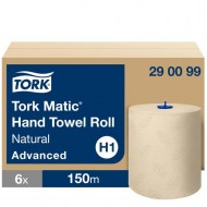 Papierové utierky na ruky Tork Matic natural 2-vr. v kotúči 150m/600 útržkov H1 6ks_1