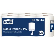 Papierové utierky v rolke so stred. odvíjaním 2-vrstv. TORK Basic biele M2 (6ks)_1