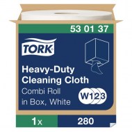 Čistiaca utierka 1-vrstv. TORK Heavy-Duty biela, návin 107 m_1