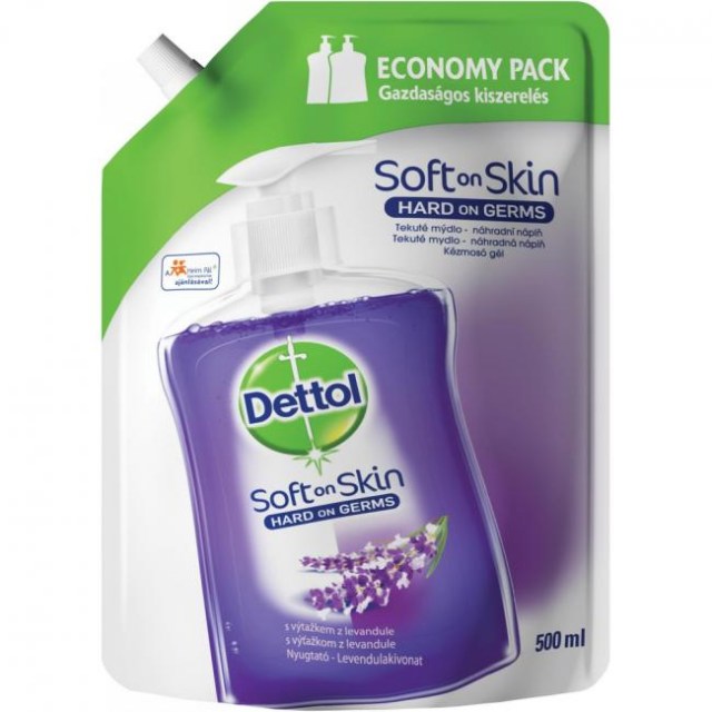 Dettol tekuté mydlo (NÁHRADNÁ NÁPLŇ) 500ml - Levanduľa_1