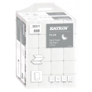 Papierové utierky skladané ZZ 2-vrstvove KATRIN Plus super Handy pack biele (20 bal.)_1
