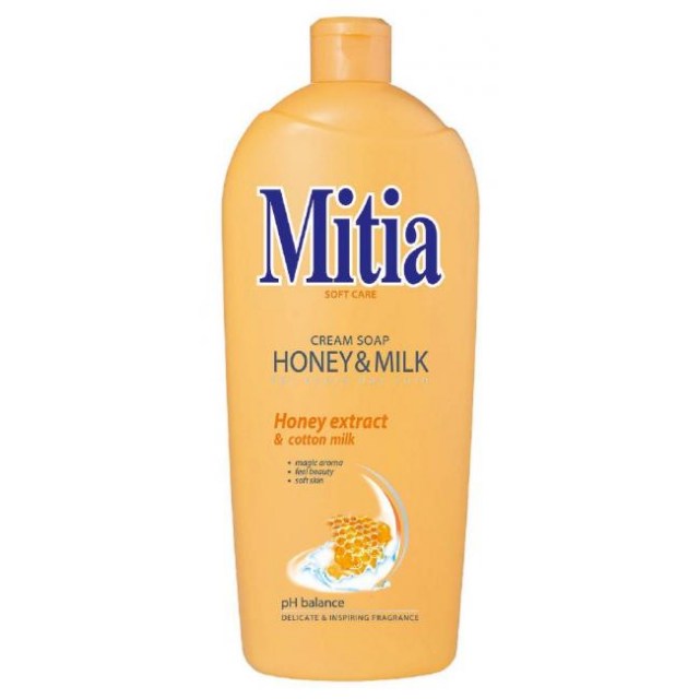 Mitia tekuté mydlo 1 l - Med&Mlieko_1