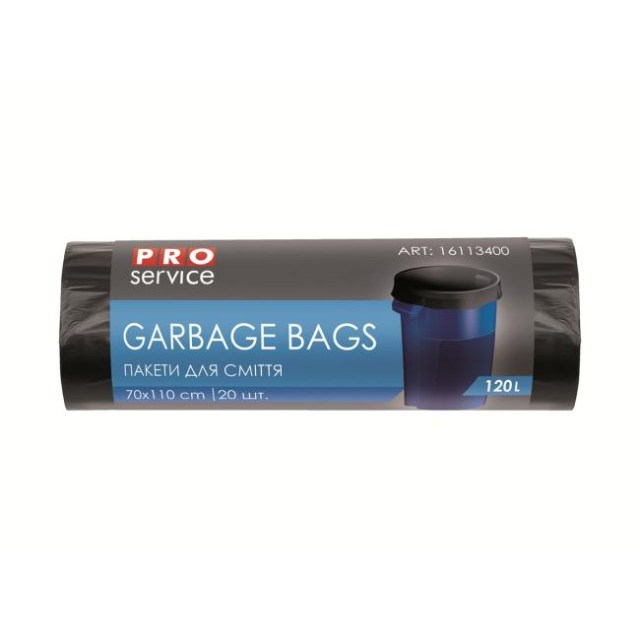 Vrecia na odpad 70x110cm, LDPE, 120 l, 21 mic, 20 ks čierne_1