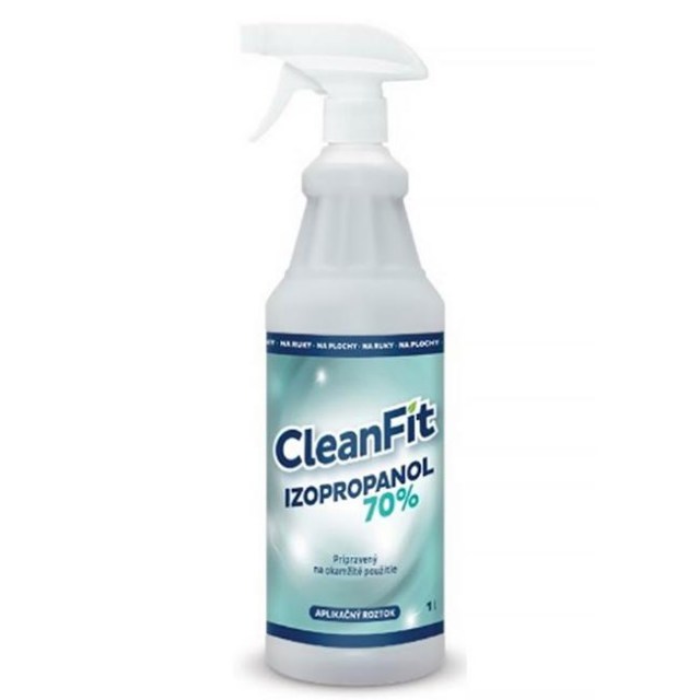 CleanFit dezinfekčný roztok IZOPROPYL 70% s rozprašovačom 1l_1