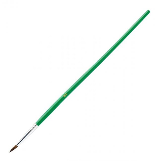 Štetec guľatý č. 2 so zelenou rúčkou 12ks_1