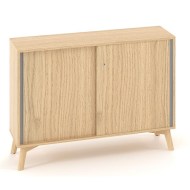 Policová skriňa ALFA ROOT s del.priečkou, posuvné dvere, 1 polica, 120x45x88,7cm, dub_1