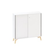 Policová skriňa ALFA ROOT s del.priečkou, posuvné dvere, 2 police, 120x45x121,5cm, biela_1