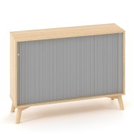 Policová skriňa ALFA ROOT s del.priečkou, žalúziové dvere RAL9010, 1 polica, 120x45x88,7cm